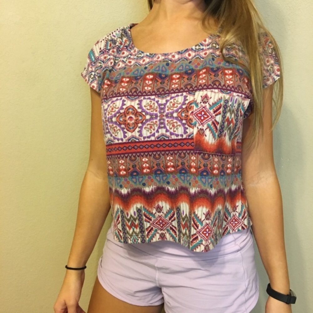 AZTEC PRINTED CROP TEE - Picture 2 of 6